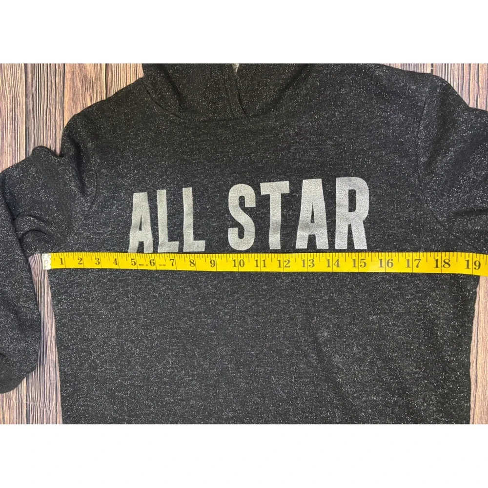 Converse Girls Hoodie Sweatshirt Youth XL Black Gray Pullover All Star Logo Top
